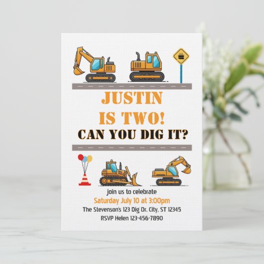 Can You Dig It, Construction 2nd Birthday 招待状 (スタンド正面)