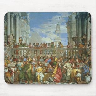 Cana、c.1562 (キャンバスの油)の結婚の饗宴 マウスパッド