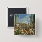 Cana、c.1562 (キャンバスの油)の結婚の饗宴 缶バッジ (正面&裏面)