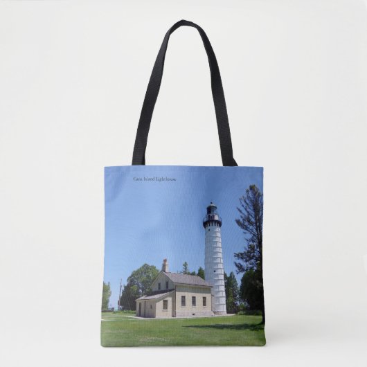 Cana Island Lighthouse all over bag トートバッグ (正面)