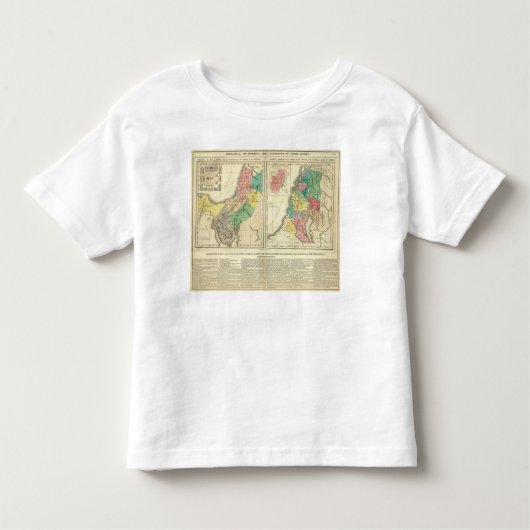 Canaan -イスラエル共和国の地図書の地図 トドラーTシャツ (正面)