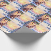 Canaan Dog Desert Stone Winter Christmas Art ラッピングペーパー (角)