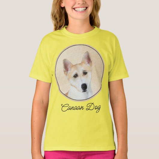 Canaan Dog Painting - Cute Original Dog Art T-Shir Tシャツ (正面)