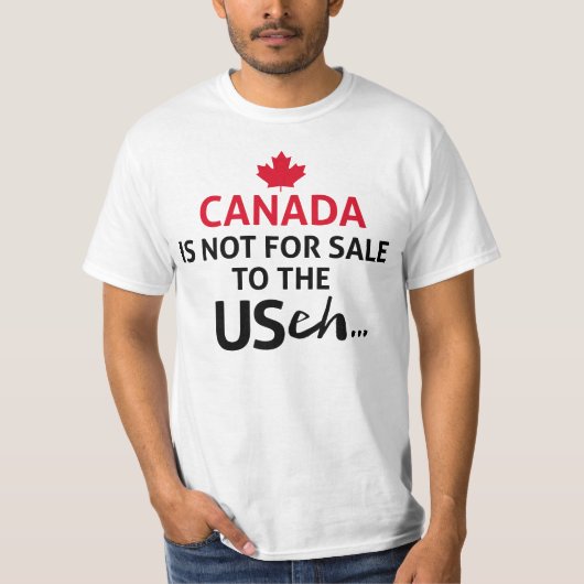 CANADAはアメリカへの販売ではないおもしろいえーあ Tシャツ (正面)