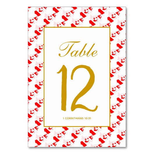 CANADAバンケットお祝い結婚ズ テーブルナンバー (正面)