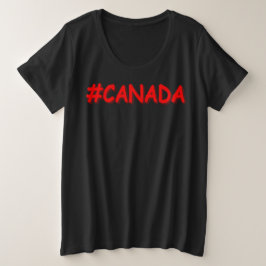"#CANADA"かわいい式デザイン。買今 プラスサイズTシャツ