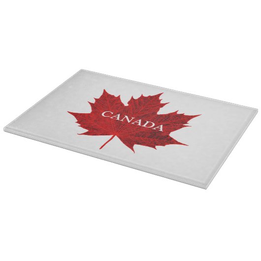 CANADA-鮮やか Red Maple Leaf/カスタマイズ カッティングボード (角)
