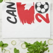 Canada 2026 Soccer Fan Design with Maple Leaf キッチンタオル (折り畳み)