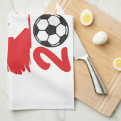 Canada 2026 Soccer Fan Design with Maple Leaf キッチンタオル (四つ折り)