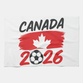 Canada 2026 Soccer Fan Design with Maple Leaf キッチンタオル