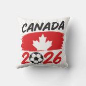 Canada 2026 Soccer Fan Design with Maple Leaf クッション (裏面)