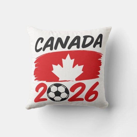 Canada 2026 Soccer Fan Design with Maple Leaf クッション (裏面)