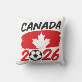 Canada 2026 Soccer Fan Design with Maple Leaf クッション