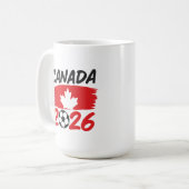 Canada 2026 Soccer Fan Design with Maple Leaf コーヒーマグカップ (正面左)