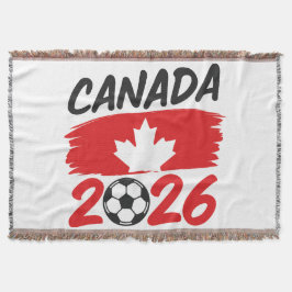 Canada 2026 Soccer Fan Design with Maple Leaf スローブランケット