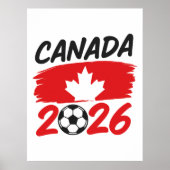 Canada 2026 Soccer Fan Design with Maple Leaf ポスター (正面)