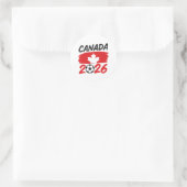Canada 2026 Soccer Fan Design with Maple Leaf ラウンドシール (バッグ)