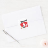 Canada 2026 Soccer Fan Design with Maple Leaf ラウンドシール (封筒)