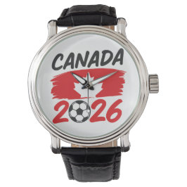 Canada 2026 Soccer Fan Design with Maple Leaf 腕時計