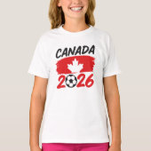 Canada 2026 Soccer Fan Design with Maple Leaf Tシャツ (正面)