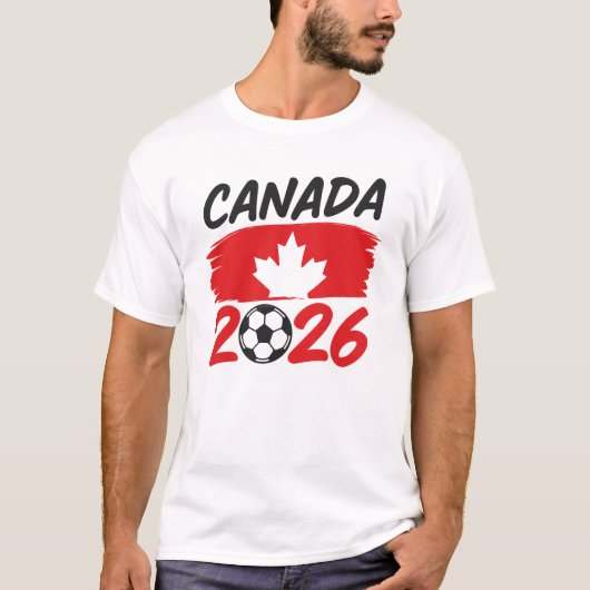 Canada 2026 Soccer Fan Design with Maple Leaf Tシャツ (正面)