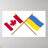 Canada and Ukraine Crossed Flags ポスター (正面)