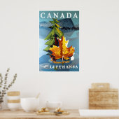Canada Art Lufthansa Travel Poster Canadian Print ポスター (キッチン)