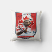 Canada Beaver Emblem Soccer Cup T-Shirt , Gift クッション (正面)