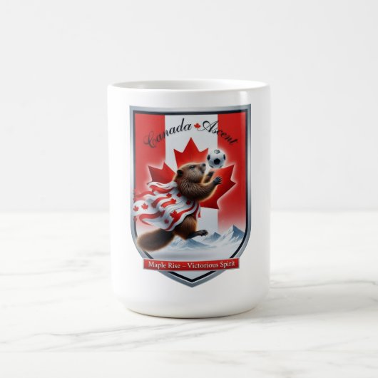 Canada Beaver Emblem Soccer Cup T-Shirt , Gift コーヒーマグカップ (中央)