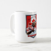 Canada Beaver Emblem Soccer Cup T-Shirt , Gift コーヒーマグカップ (正面左)
