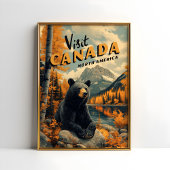 Canada Black Bear Vintage Travel ポスター