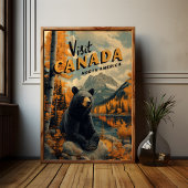 Canada Black Bear Vintage Travel ポスター