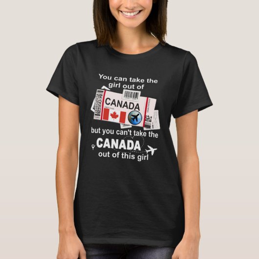 Canada Boarding Pass  Canada Girl  Canada Tシャツ (正面)