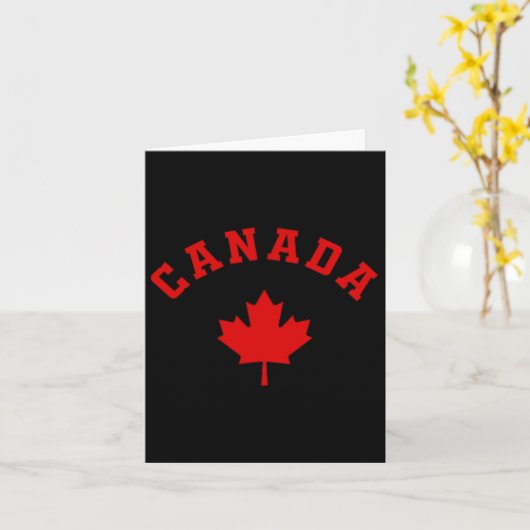 Canada Canadian Flag Maple Leaf Logo Hiking Skiing カード (黄色い花)