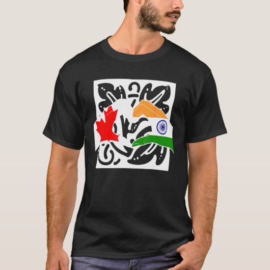 Canada Canadians India Indian Mixed DNA Flag Tシャツ (正面)