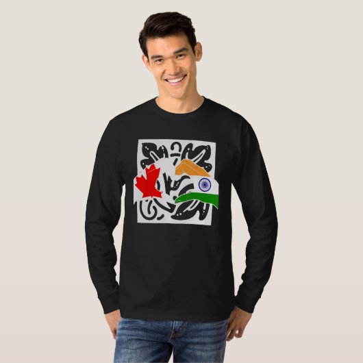 Canada Canadians India Indian Mixed DNA Flag Tシャツ (正面フル)