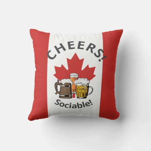 CANADA Cartoon 3応援「社交的！」 クッション (裏面)