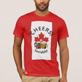 CANADA Cartoon 3応援「社交的！」 Tシャツ