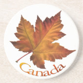 Canada Coaster Souvenir Autumn Leaf Canada Gifts コースター (正面)