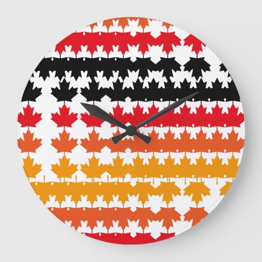 CANADA COLORS MAPLE BY MASANSER PIXELAT ラージ壁時計 (正面)