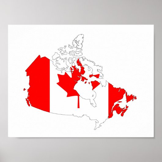 canada country flag map shape silhouette symbol ポスター (正面)