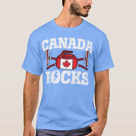 Canada Curling Broom Winter Ice Sports Canadian fa Tシャツ (正面)