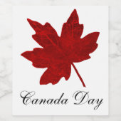 Canada Day Maple Leafまたはメッセージ ワインラベル (シングルラベル)