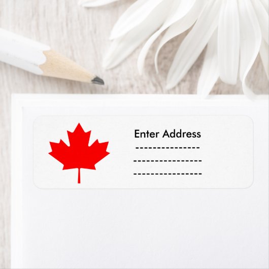 Canada Day red maple leaf label sticker ラベル (インサイチュ)