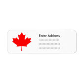 Canada Day red maple leaf label sticker ラベル (正面)