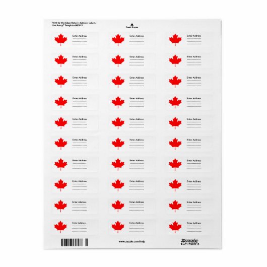Canada Day red maple leaf label sticker ラベル (フルシート)