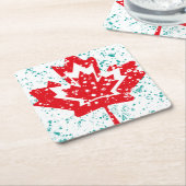 CANADA double RAIN EARTH MAPLE BY MASANSER PIXELAT スクエアペーパーコースター (アングル)