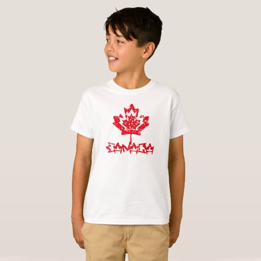 CANADA double RAIN EARTH MAPLE BY MASANSER PIXELAT Tシャツ (正面フル)