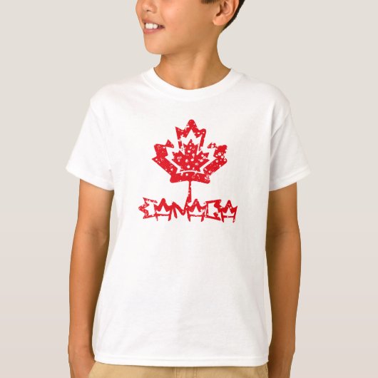 CANADA double RAIN EARTH MAPLE BY MASANSER PIXELAT Tシャツ (正面)