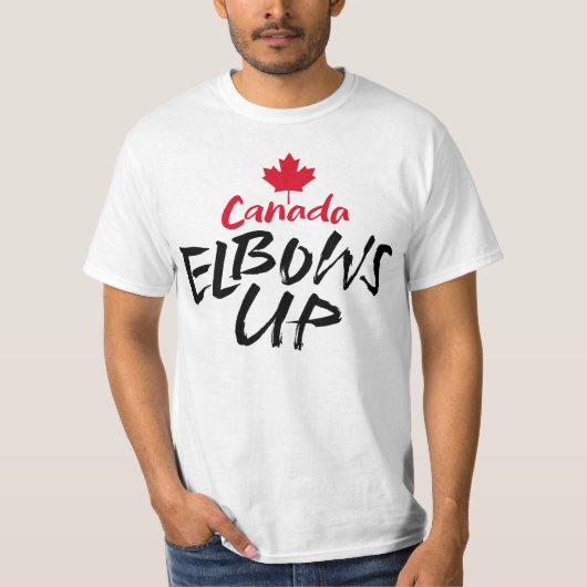 CANADA Elbows赤いカエデはアメリカに販売されていない Tシャツ (正面)